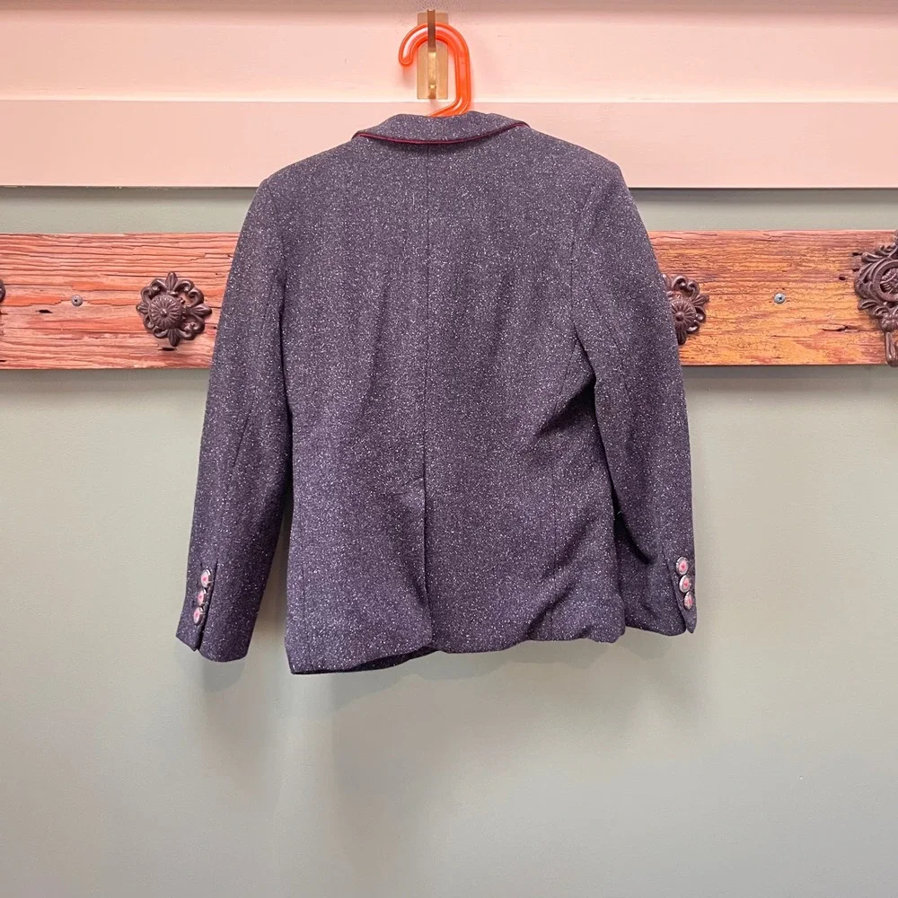 Johnnie B‎ Boden Boys Wool Silk Blend Blazer Jacket Grey Tweed 7-8Y 85046